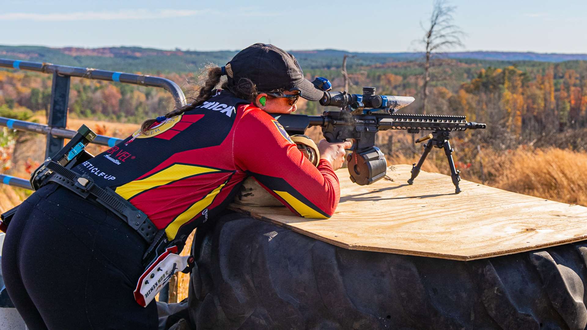 Kenzie Fitzpatrick shooting a rifle